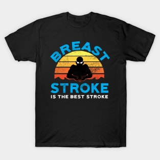 Retro Mens Breast Stroke Swimmer T-Shirt